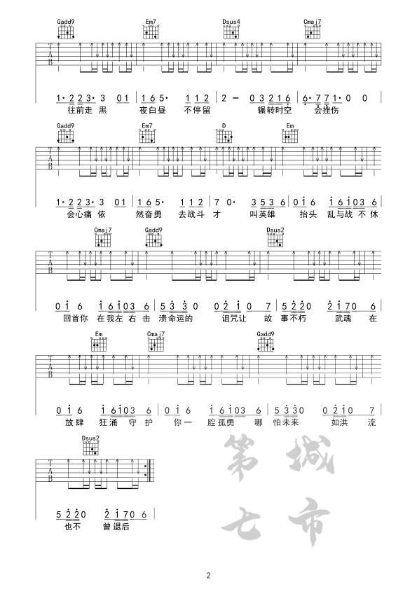 破繭吉他譜-張韶涵-《破繭》C調原版六線譜-樂吉他